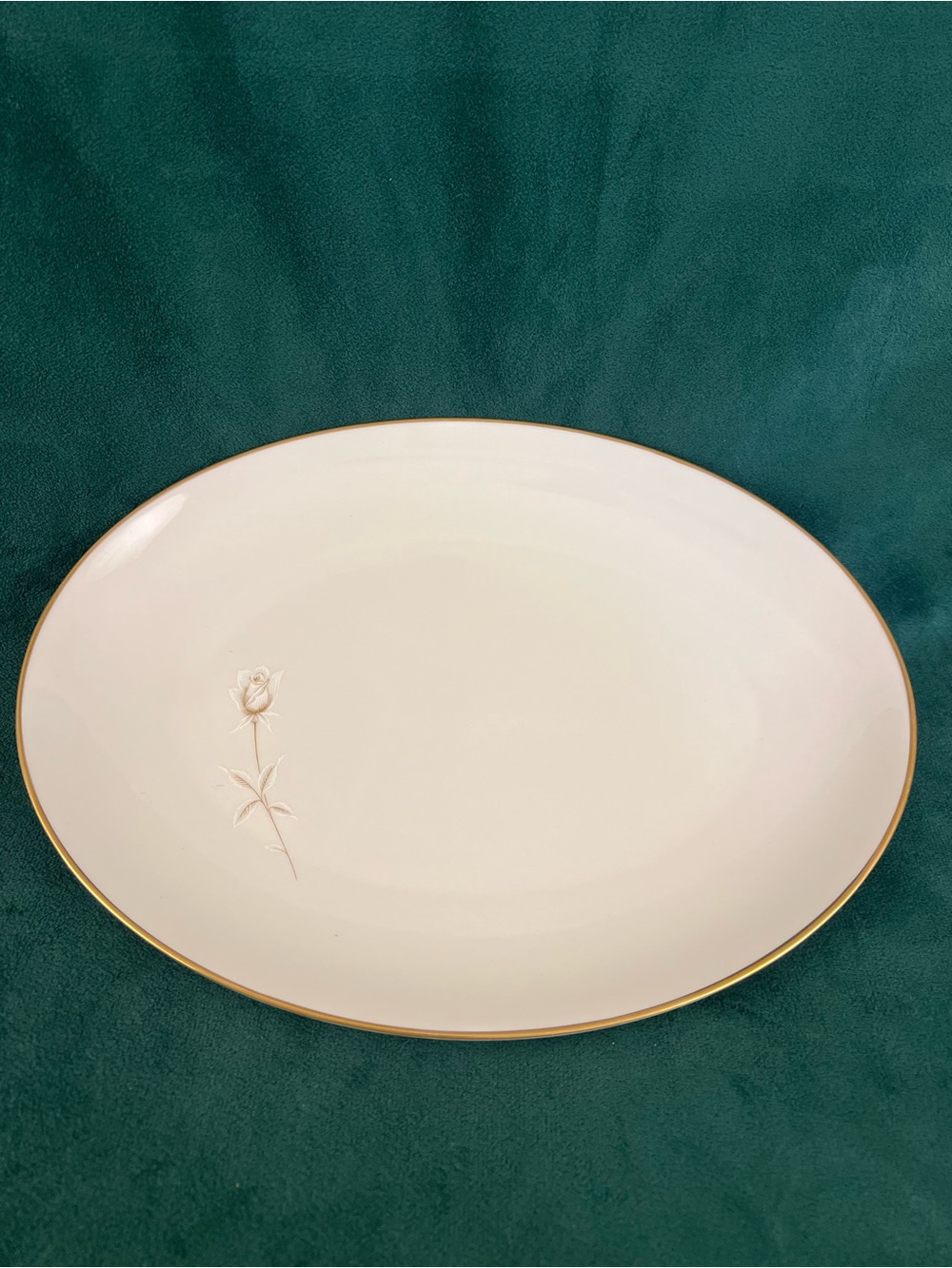 Vintage Noritake Ivory China Nora 22k Gold Trim Rose Serving Platter 12.5" 7546